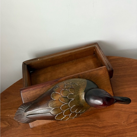 Ron Fisher Wooden Duck Figurine Storage Box Made in USA Storage Box Jewelry Box - Picture 8 of 15